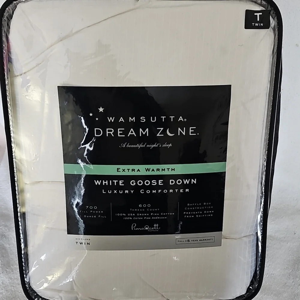 RARE Wamsutta Dream Zone White Luxury Goose Down Comforter TWIN (NEW) Extra Warm